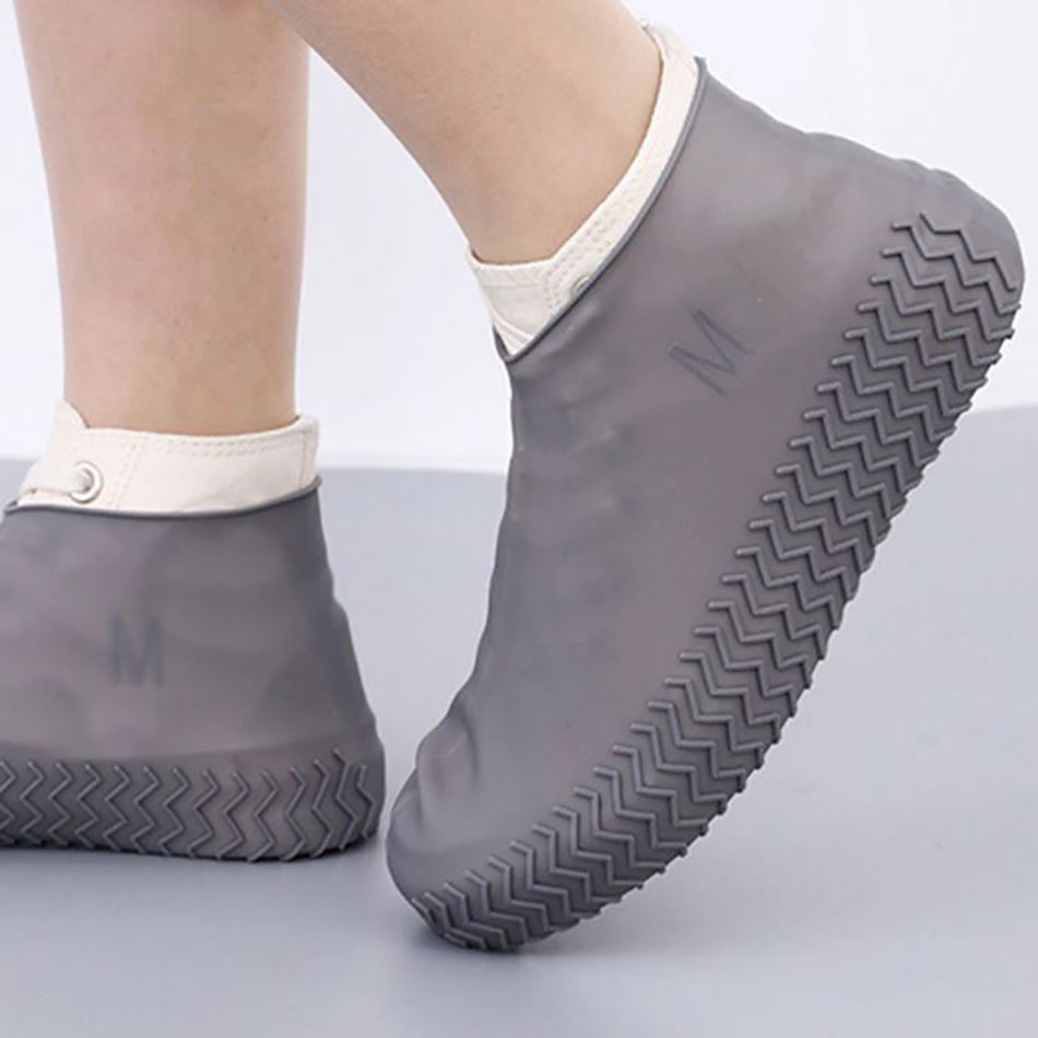 Cubierta impermeable de silicona zapatos gris L