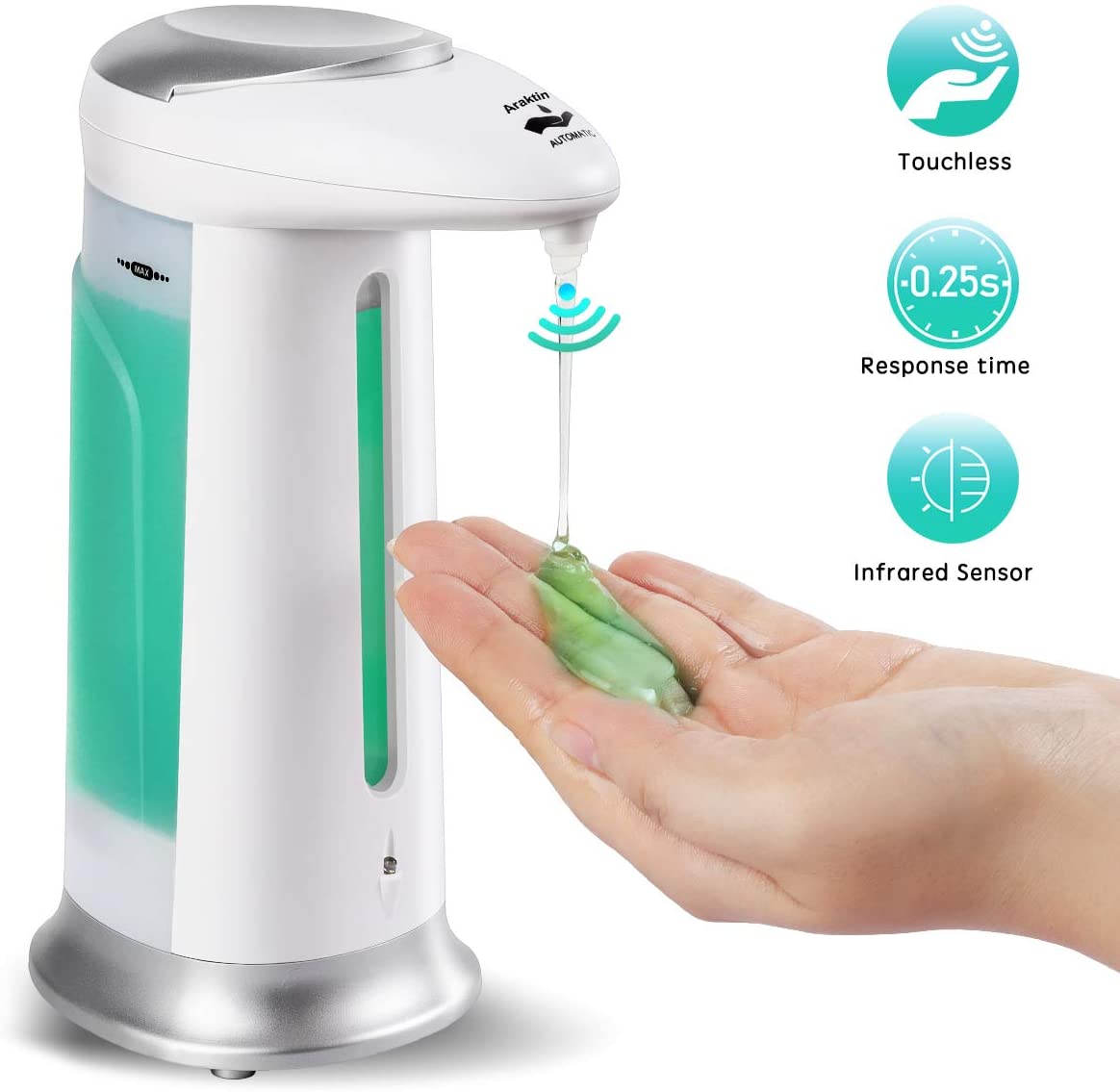 Dispensador automático de jabón de la fuerza de la increíble dispensador de  jabón sin contacto para baño con sensor eléctrico dispensador de jabón