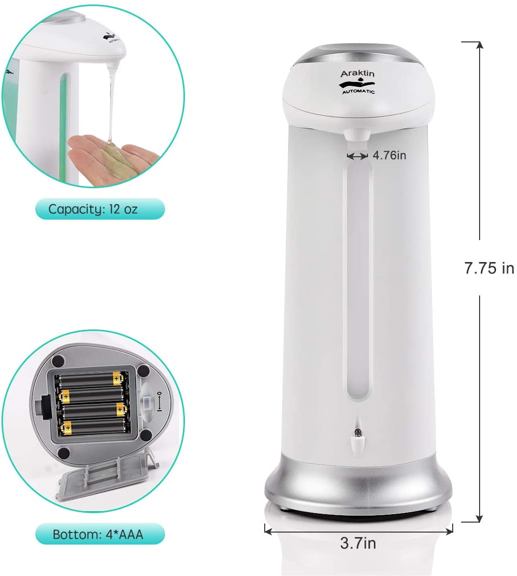 Dispensador De Jabon Automatico Con Sensor Tactil Resistente Al Agua 400ml